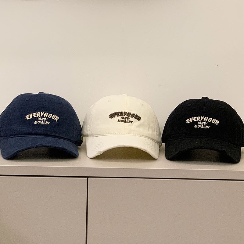 Embroidered Baseball Lettering Distressed Cap