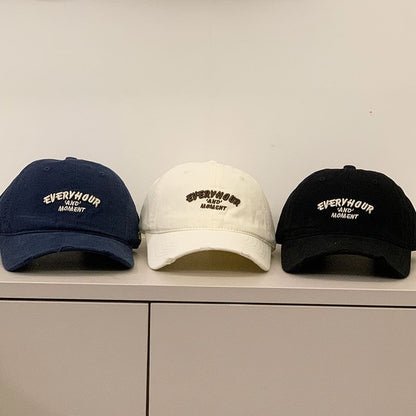 Embroidered Baseball Lettering Distressed Cap