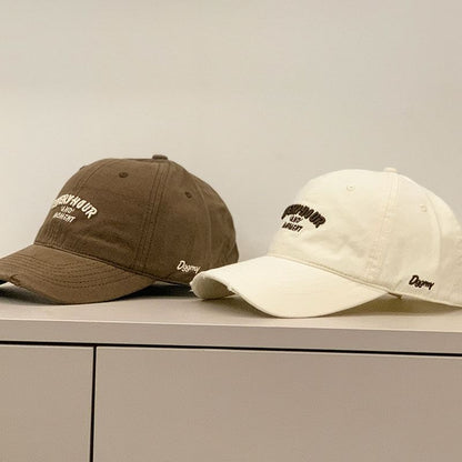 Embroidered Baseball Lettering Distressed Cap