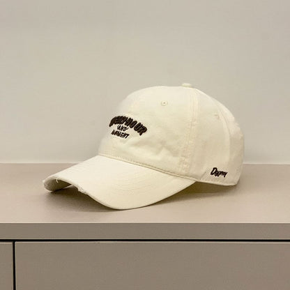 Embroidered Baseball Lettering Distressed Cap
