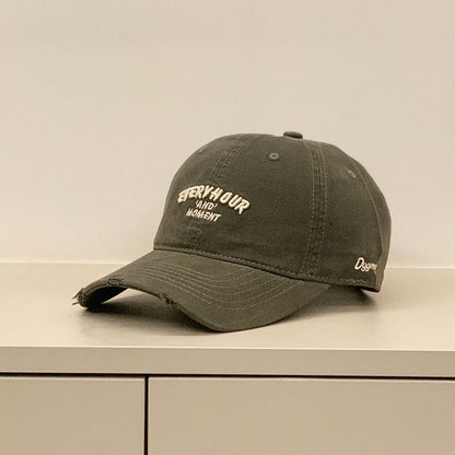 Embroidered Baseball Lettering Distressed Cap