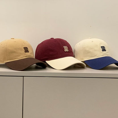 Baseball Lettering Cap Two Embroidered Tone