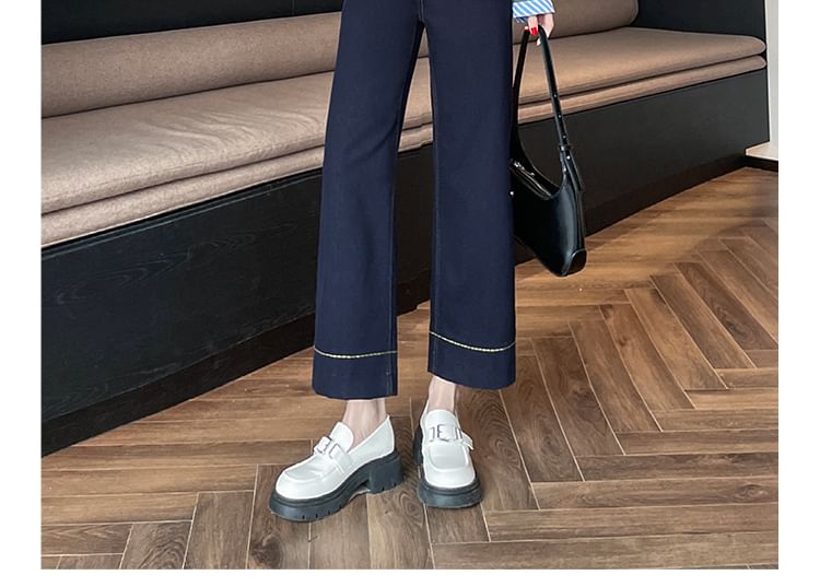 High Leg Waist Straight Washed (Various Designs) Jeans