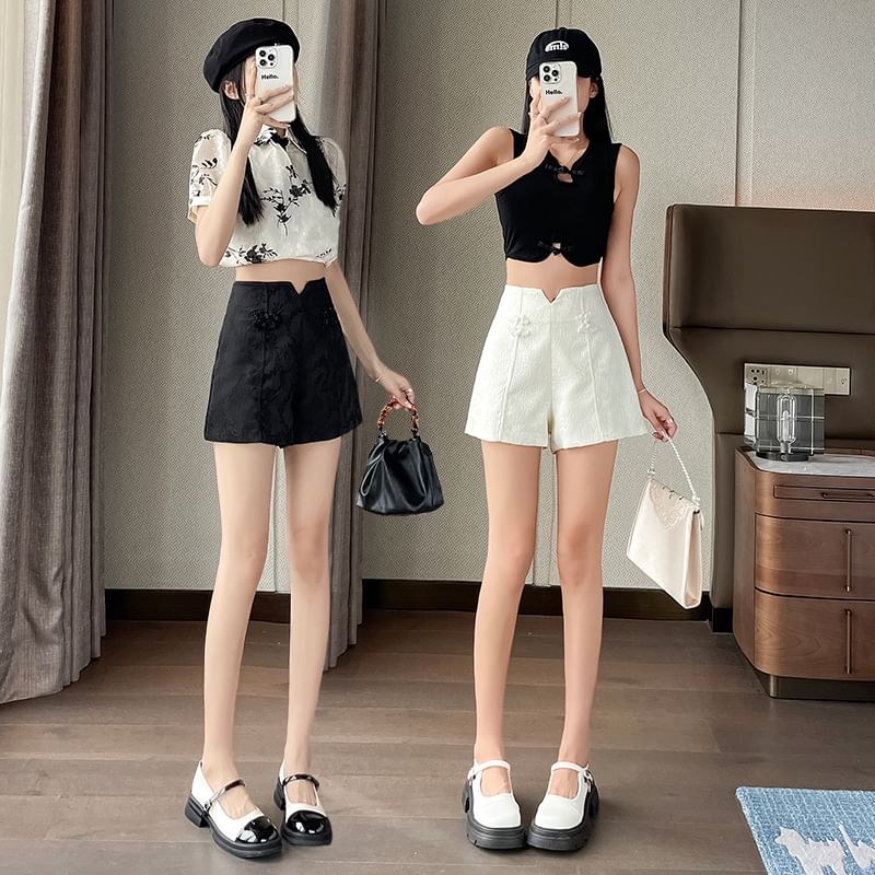 Frog High Button Shorts Plain Waist