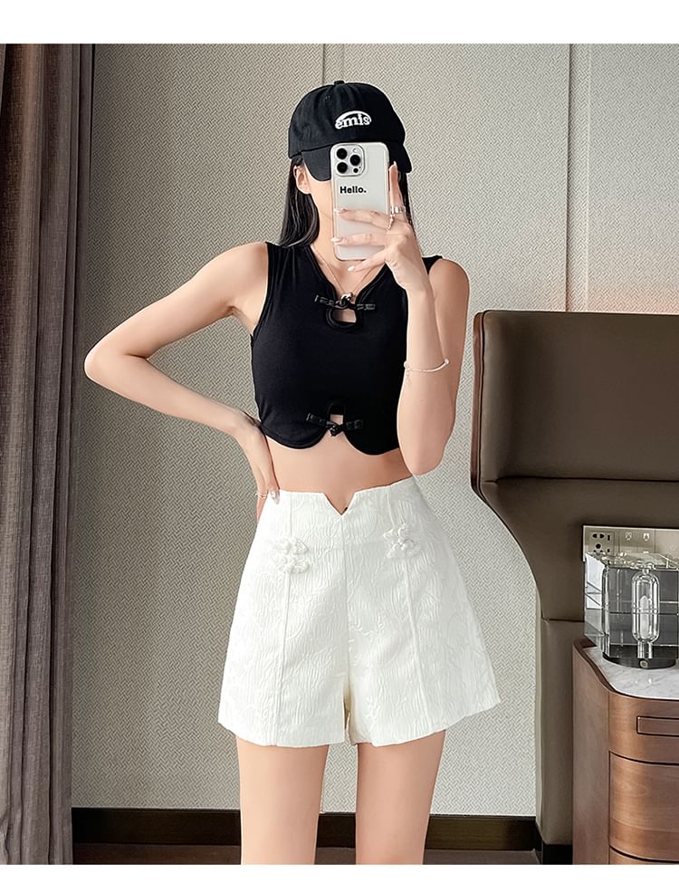Frog High Button Shorts Plain Waist