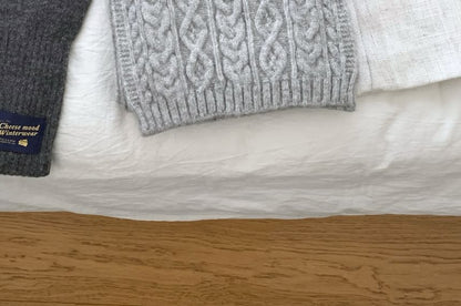 Cable-Knit Plain Scarf