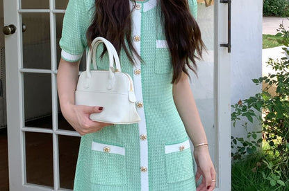 Buttoned Newsboy Cap