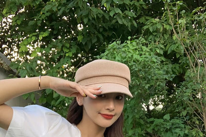 Buttoned Newsboy Cap