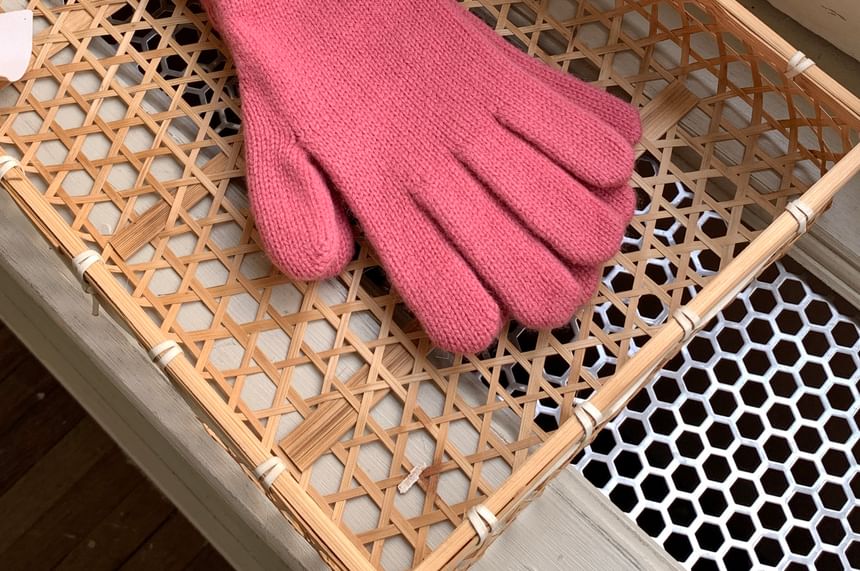 Buttoned Gloves Heart Knit