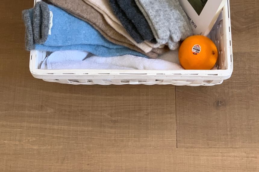 Knit Applique Contrast Trim Gloves