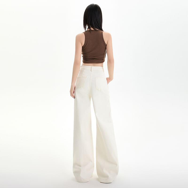 Jeans High Washed Rise Designs) Wide (Various Leg