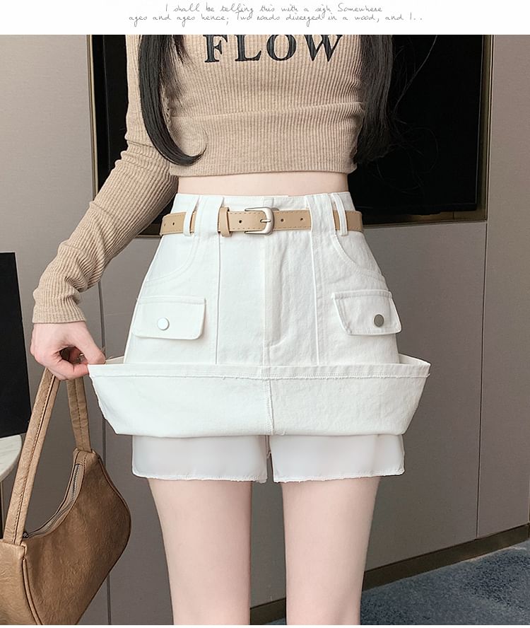 Mini High Cargo A-Line Skirt Plain Rise