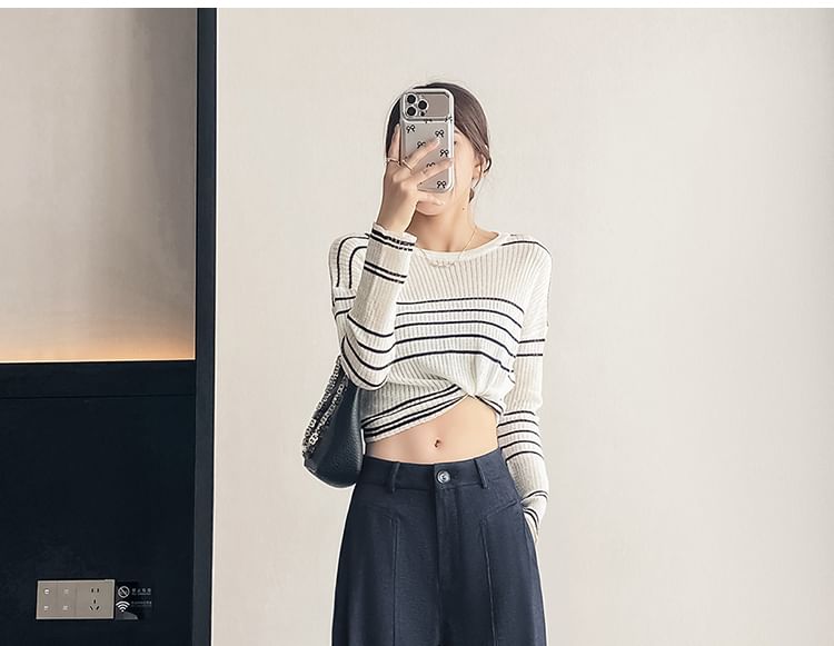 Wide Dress Plain Waist High Leg Pants