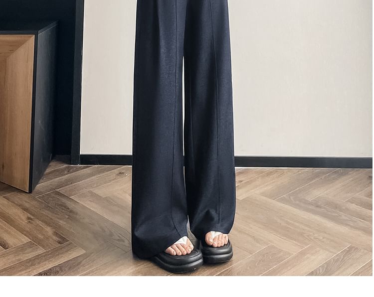 Wide Dress Plain Waist High Leg Pants