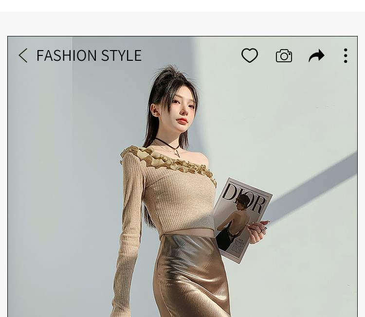 Skirt Satin High Plain A-Line Waist Midi