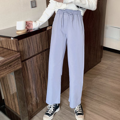 High Rise Pants Cargo Plain Wide Leg