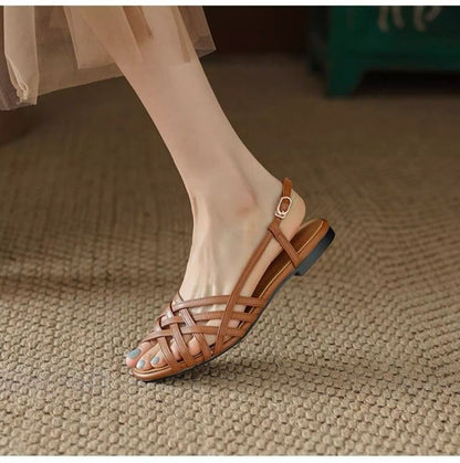 Strap Sandals Slingback Cross