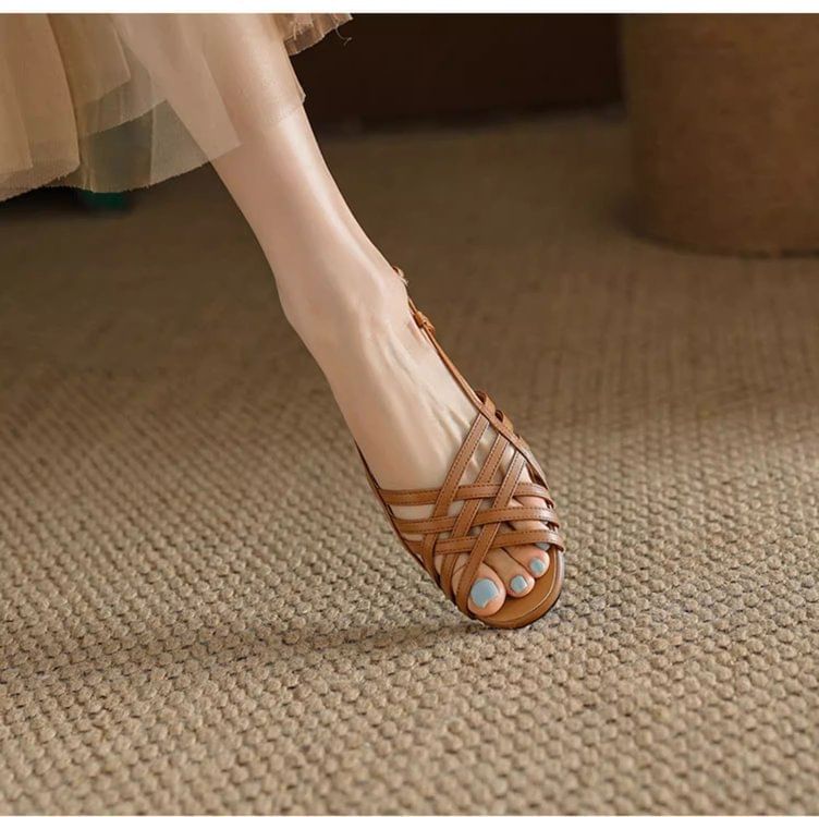 Strap Sandals Slingback Cross