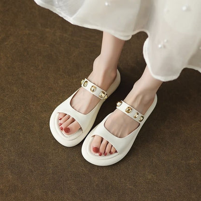 Sandals Slide Platform Studded
