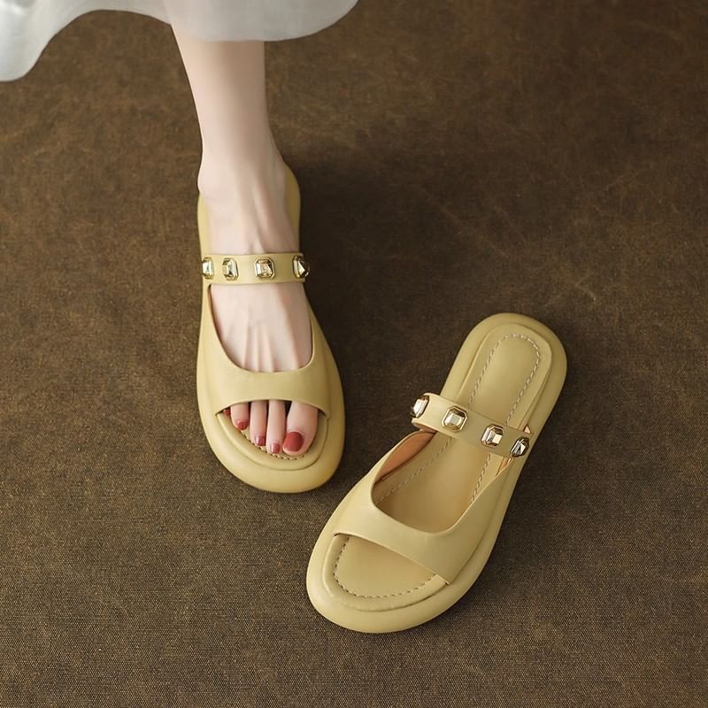 Sandals Slide Platform Studded
