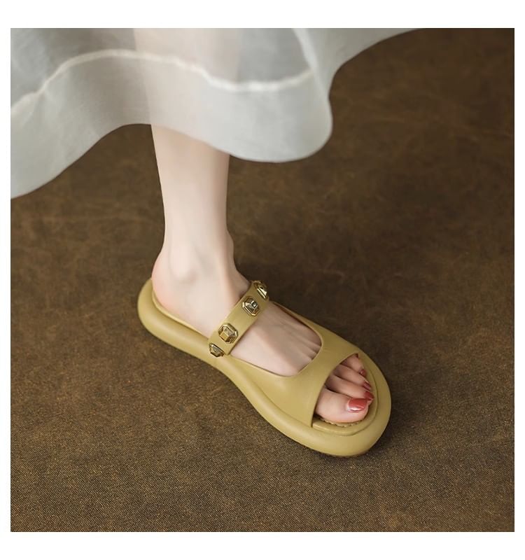 Sandals Slide Platform Studded