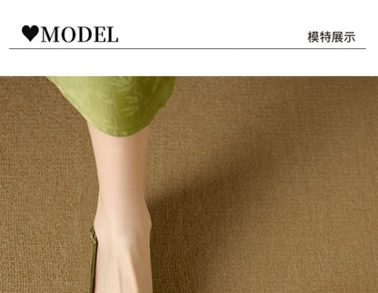 Sandals Jacquard Square-Toe Floral Slingback