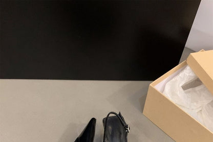 Heel Sandals Bow Pointy Slingback High