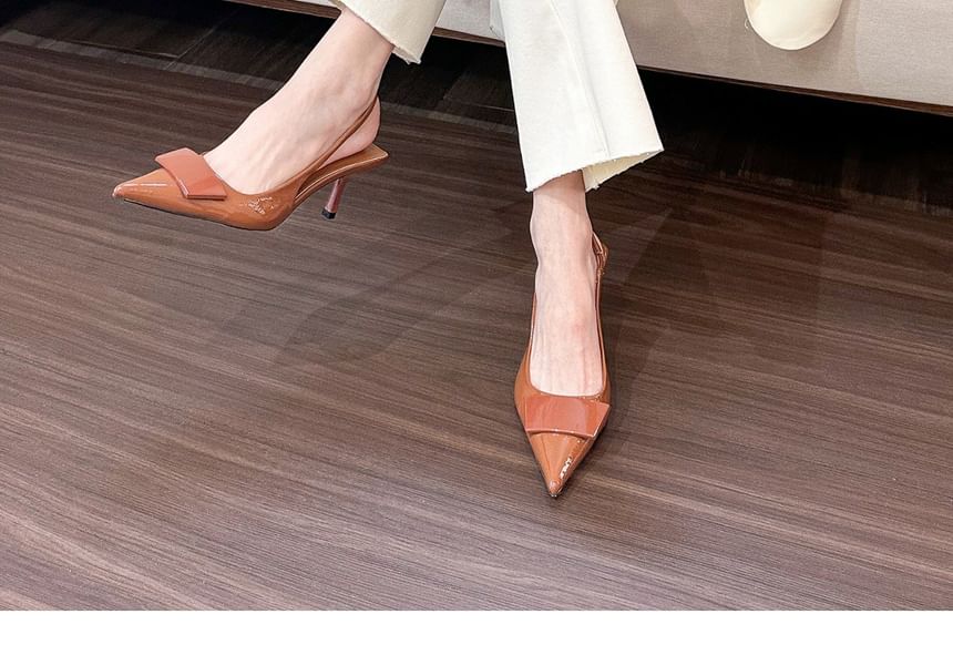 Heel Sandals Pointy High Slingback