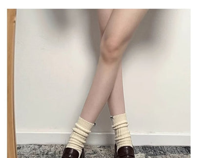 Block Faux Loafers Leather Heel