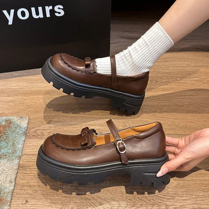 Mary Platform Bow Jane Shoes