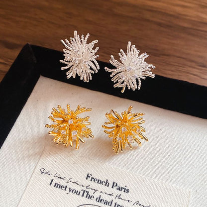 Flower CZ Earring Stud