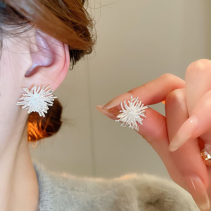 Flower CZ Earring Stud