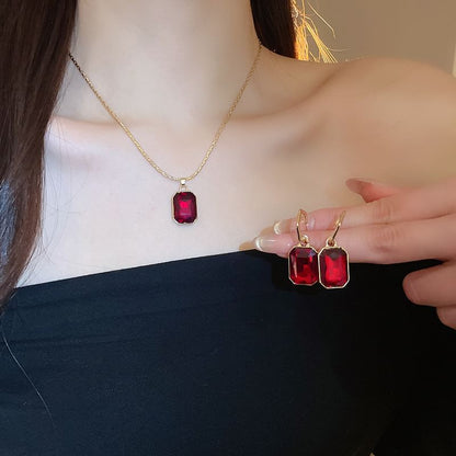 Hoop Drop Rhinestone Earring / Pendant Necklace