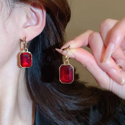 Hoop Drop Rhinestone Earring / Pendant Necklace