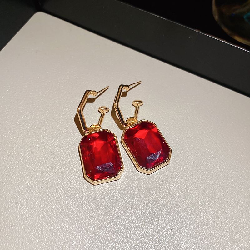 Hoop Drop Rhinestone Earring / Pendant Necklace