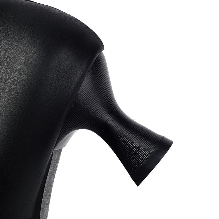 Mary Heel Panel Pumps Lace High Buckled Jane