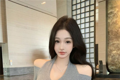 Plain Tee Long-Sleeve Cold-Shoulder