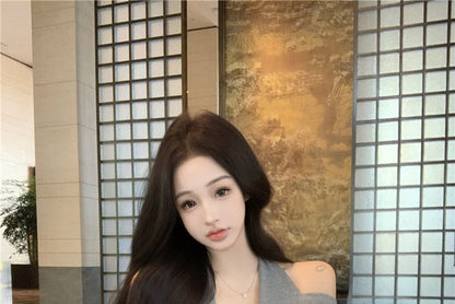 Plain Tee Long-Sleeve Cold-Shoulder