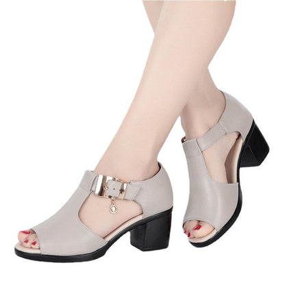 Buckled Sandals Heel Chunky