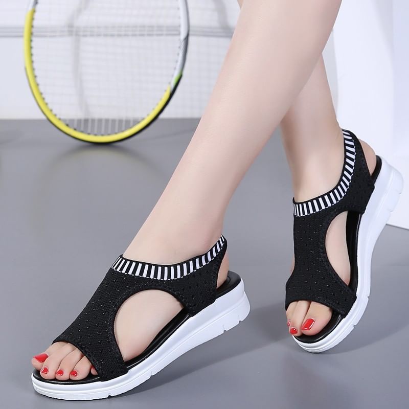 Sandals Trim Cutout Contrast