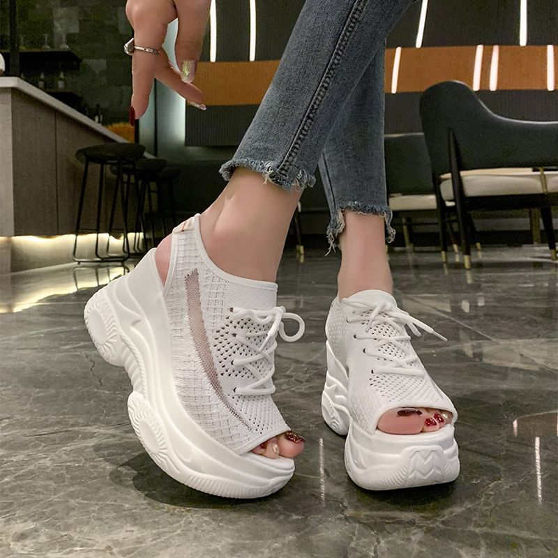 Sneakers Platform Peep-Toe Cutout