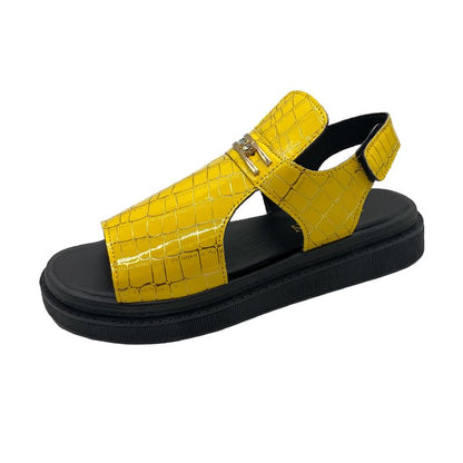 Croc Buckled Grain Sandals