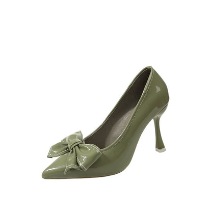 High Bow Pumps Pointy Heel