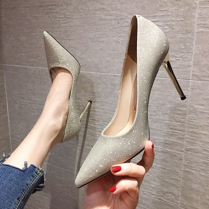 Pointy Pumps Stiletto Heel Glitter