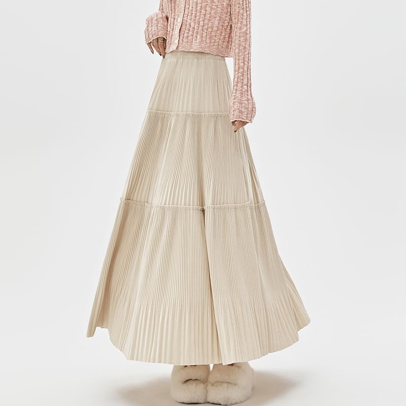 Rise High Skirt Midi A-Line Velvet