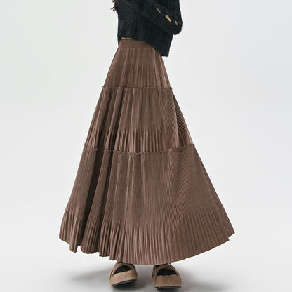 Rise High Skirt Midi A-Line Velvet