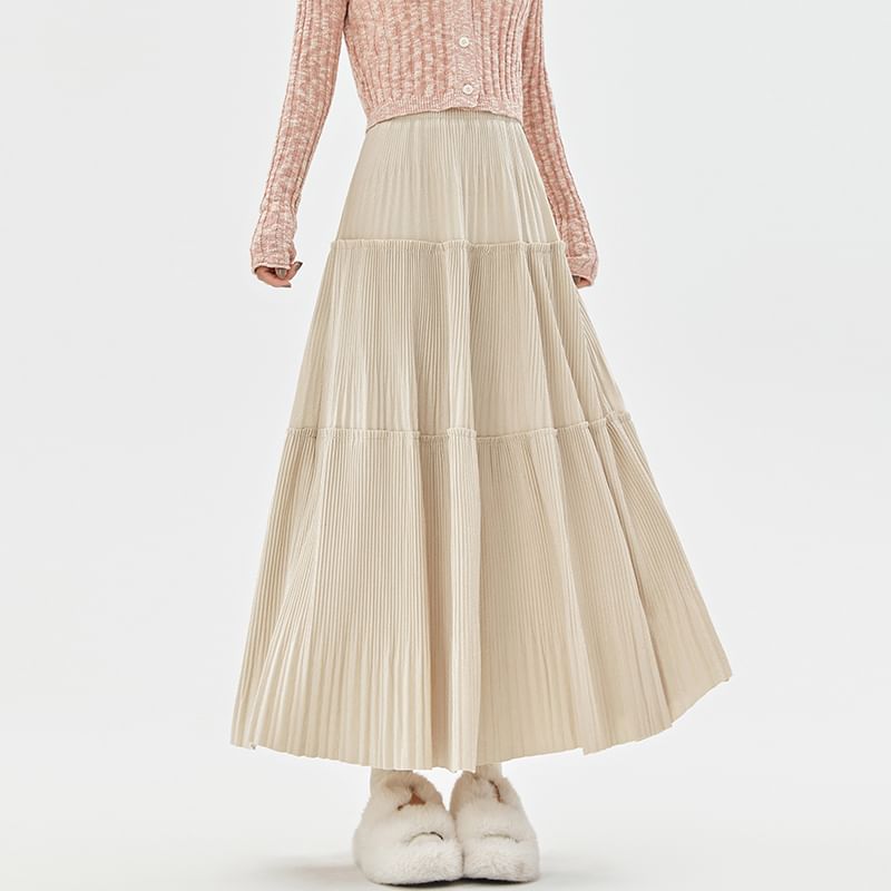 Rise High Skirt Midi A-Line Velvet