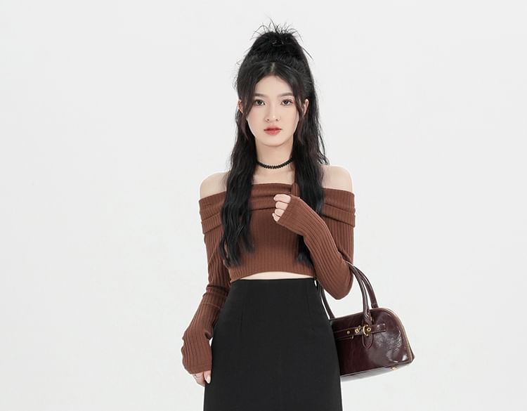 High Skirt Back Midi Plain Slit Waist A-Line