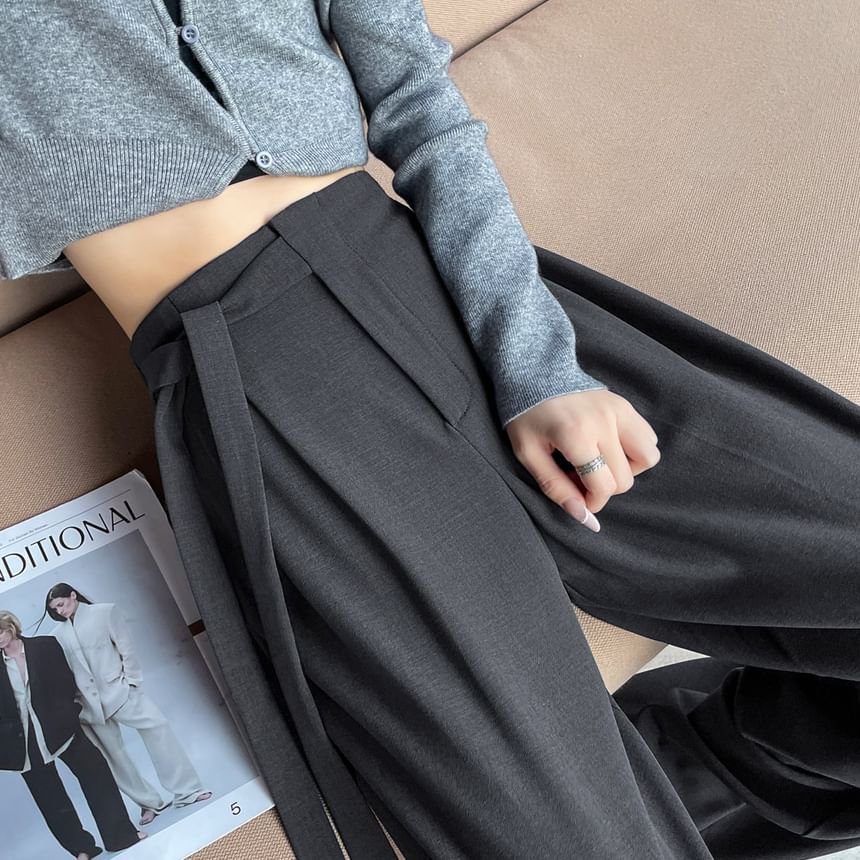 Rise Wide Plain Asymmetrical Designs) (Various Leg High Pants