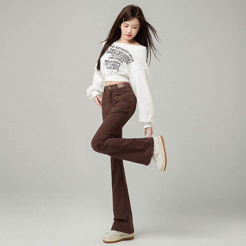 Washed Jeans (Various Bootcut Designs) Waist High